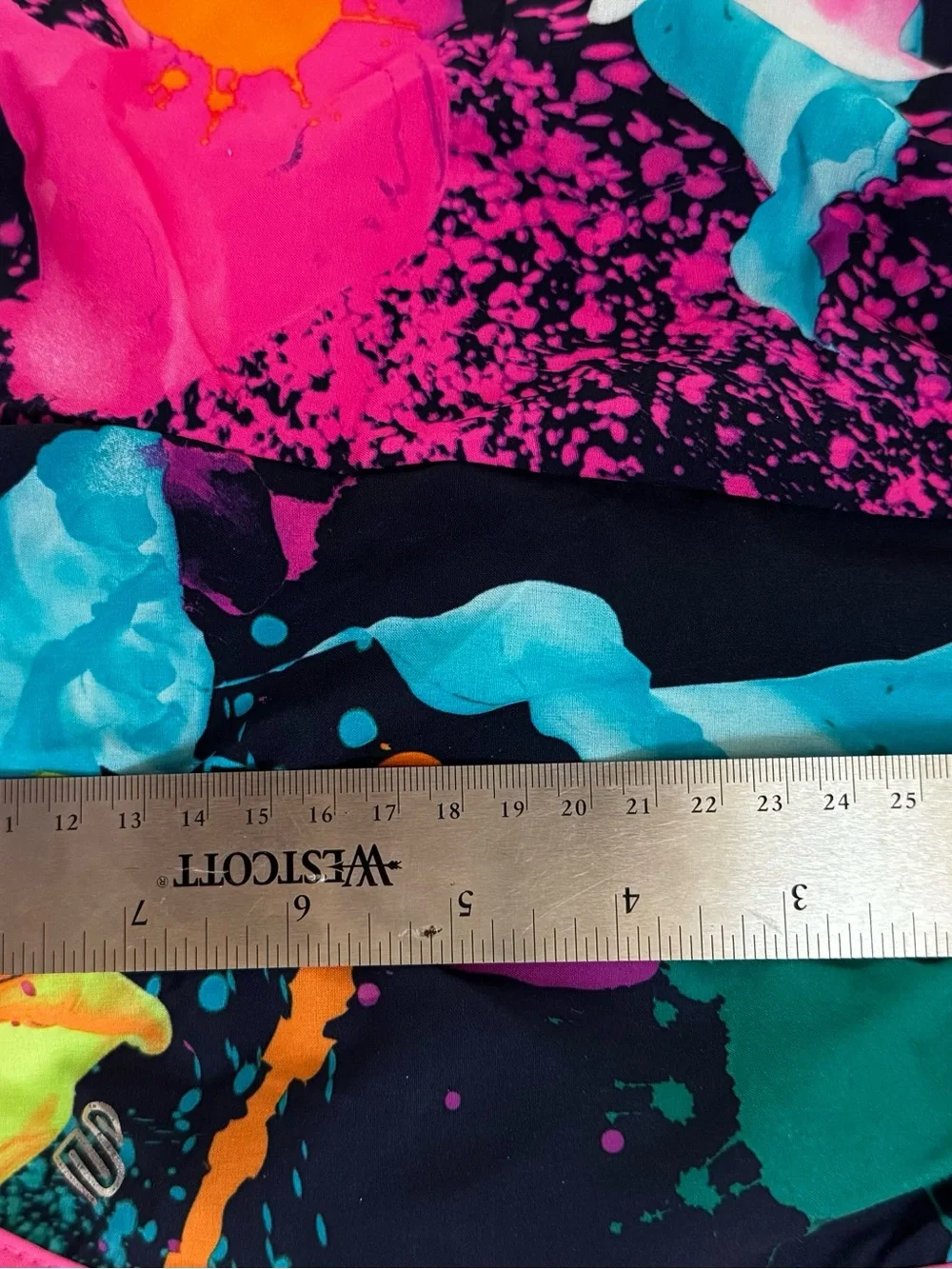 Justice Kids Athletic Shorts — Neon Splash Print with Black Waistband